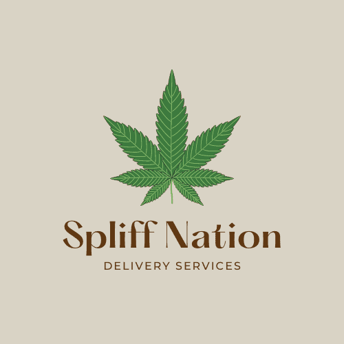 Logo of Spliff Nation Dispensary with a cannabis leaf design.