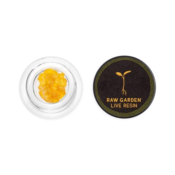 Spliff Nation Dispensary Cannabis Resin Raw Garden live resin cannabis extract in a small container.
