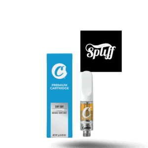 Premium cannabis cartridge with packaging at Spliff Nation Dispensary.