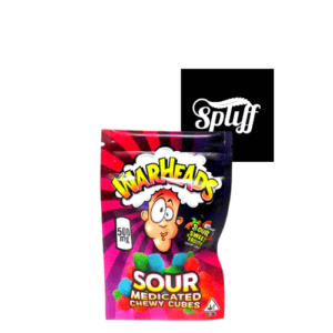 Sour medicated chewy cubes by Spliff Nation dispensary, 50mg THC.