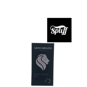 Lion's Breath Indica cannabis strain packaging at Spliff Nation Dispensary.