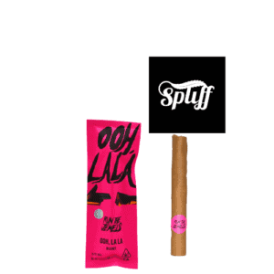 Logo of Spliff Nation dispensary with cannabis joint and packaging.