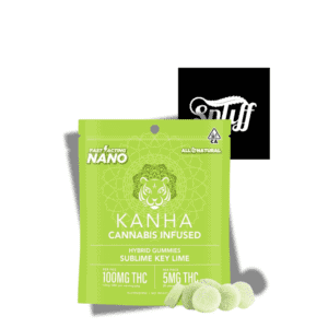 Cannabis infused gummies with THC, featuring Sublime Key Lime flavor.