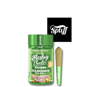 Baby Jeeter Rosin Diamonds Acapulco Gold five-pack infused pre-rolls