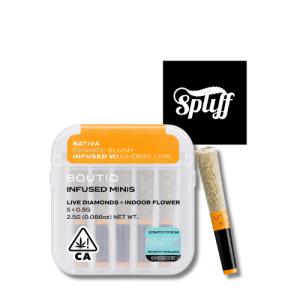Boutiq Orange Slush x Cherry Lime live diamonds infused mini pre-roll 5-pack in Miami